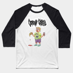 Groovy Ghoul Nerd Pizza Baseball T-Shirt